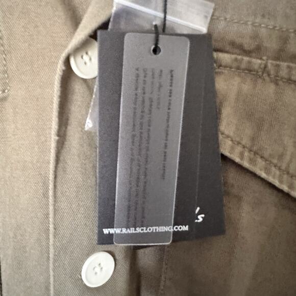 Rails Kerouac Shirt Jacket olive green button front XL XLARGE Unisex New $168 - Picture 3 of 12